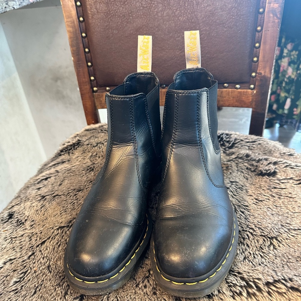 Dr. Marten Black Vegan Slip On Chelsea Boots, Size 10M/ W11